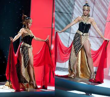  Indonesia on Nadine Alexandra  Miss Indonesia  Wayang Golek Di Miss Universe 2011